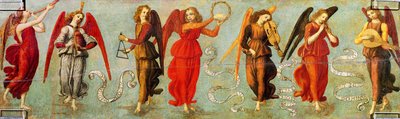 Ángeles tocando instrumentos musicales, c.1475-97 de Francesco Botticini